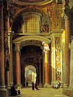 Famous Rome Paintings - Interior of St. Peters, Rome